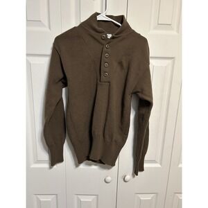 DSCP Vintage Garrison Collection Military Henley Army Sweater Men's Size Medium